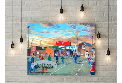 York City FC Bootham Crescent Stadium 'Going to the Match' Wall Art Canvas